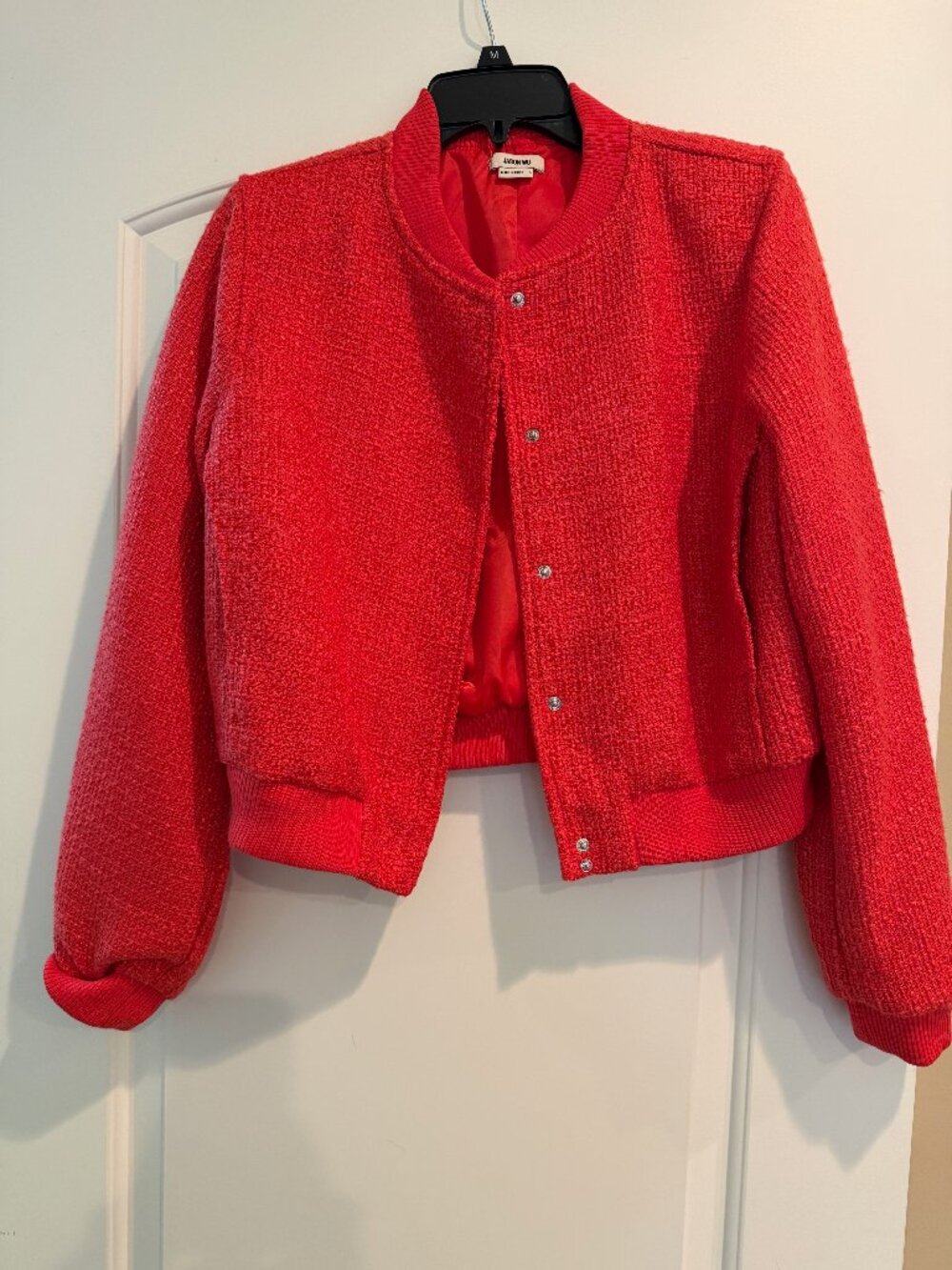 Jason Wu red bomber jacket, Size Large